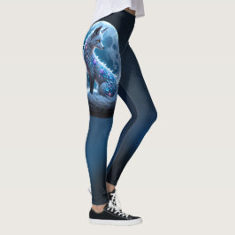 Moonlit Crystal Fox – Guardian of Silent Dreams.  Leggings