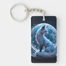 Moonlit Crystal Fox – Guardian of Silent Dreams.  Nyckelring