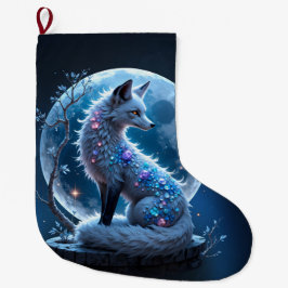 Moonlit Crystal Fox – Guardian of Silent Dreams.  Stor Julstrumpa