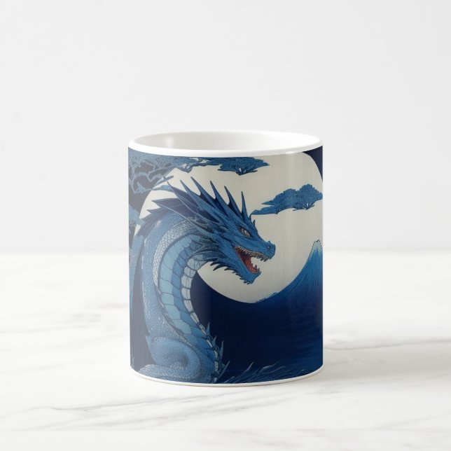 Moonlit Dragon of Fuji Mug Kaffemugg (Center)