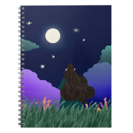 Moonlit Dreamer Girl Spiral Notebook Anteckningsbok