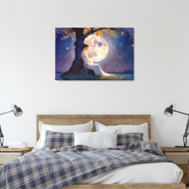 Moonlit Dreamer - Serene Night Sky Canvastryck