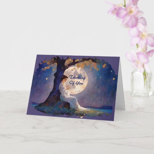 Moonlit Dreamer - Serene Night Sky Kort (Orkide)