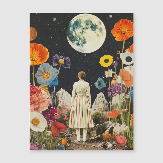 Moonlit Elegance - Bakåtvy för kvinnor med Måne 3 (Framsida)