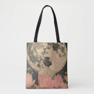 Moonlit Elegance - Bakvy över kvinnor med Måne Tygkasse