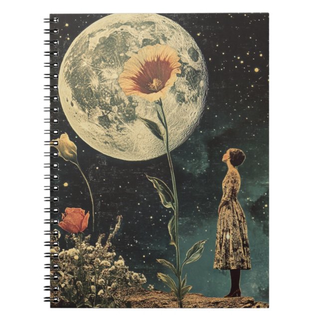 Moonlit Elegance - Kvinnor med Måne Anteckningsbok (Framsidan)