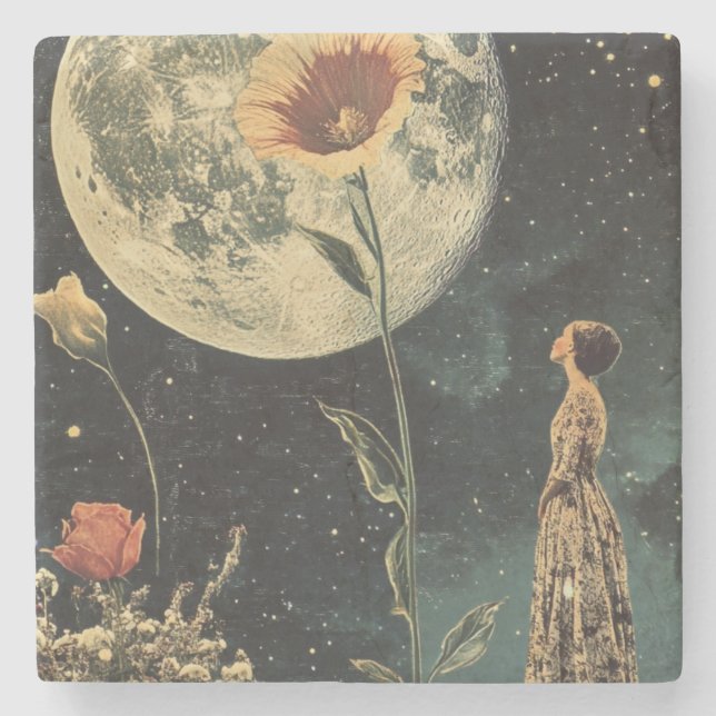 Moonlit Elegance - Kvinnor med Måne Stenunderlägg (Framsidan)