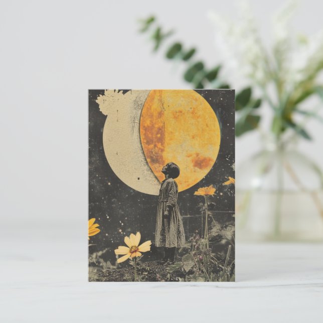 Moonlit Elegance - Kvinnor med Måne Vykort (Stående Fram)
