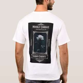 Moonlit Embrace Gothic Rose T Shirt