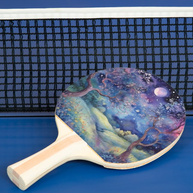 Moonlit Enchanted Forest Nightscape Pingisracket (Insitu)