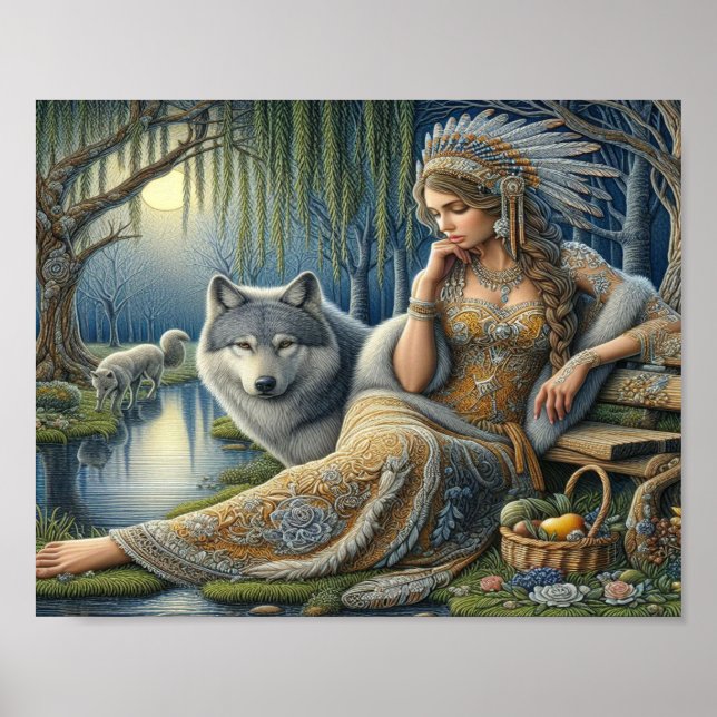 Moonlit Enchantment in the Mystic Forest10x8 Poster (Framsidan)