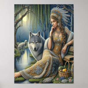 Moonlit Enchantment in the Mystic Forest12x16 Poster