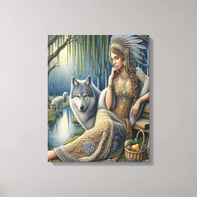 Moonlit Enchantment in the Mystic Forest16x20 Canvastryck (Framsida)