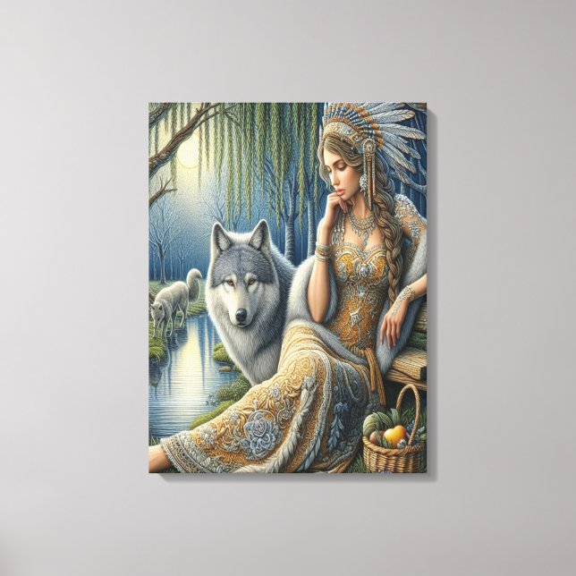 Moonlit Enchantment in the Mystic Forest18x24 Canvastryck (Framsida)