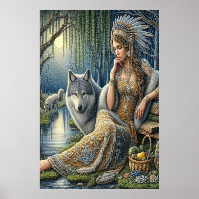 Moonlit Enchantment in the Mystic Forest24x36 Poster (Framsidan)