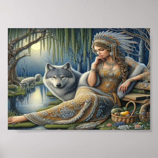 Moonlit Enchantment in the Mystic Forest7x5 Poster (Framsidan)