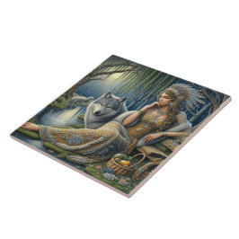 Moonlit Enchantment in the Mystic Forest Kakelplatta