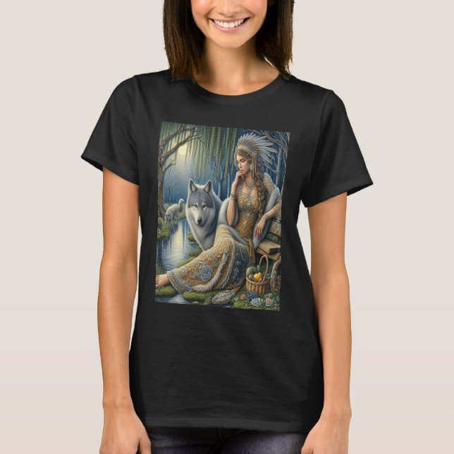 Moonlit Enchantment in the Mystic Forest T Shirt (Framsida)