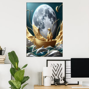 Moonlit Fisherman's Dream Poster