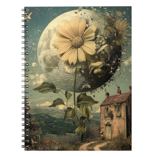 Moonlit Flower & Vintage Charm Anteckningsbok (Framsidan)