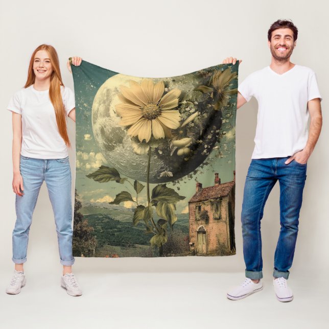 Moonlit Flower & Vintage Charm Fleecefilt (På plats)