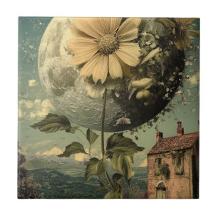 Moonlit Flower & Vintage Charm Kakelplatta