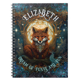 Moonlit Fox Personlig - Storybook Thmet Fox Anteckningsbok