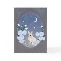 Moonlit Garden Bunny 5x7 Greeting Card 