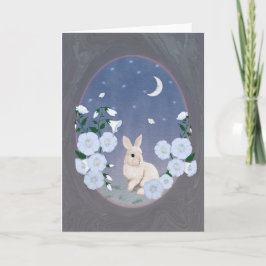 Moonlit Garden Bunny 5x7 Greeting Card  Kort