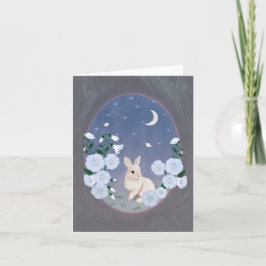 Moonlit Garden Bunny Small Greeting Card  Kort