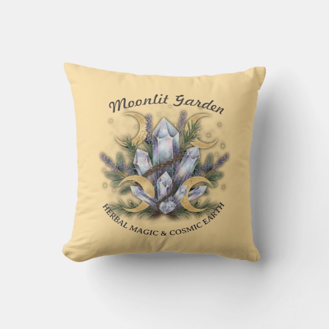 Moonlit Garden Crystal Bouquet • Herbal Magic Kudde (Framsida)