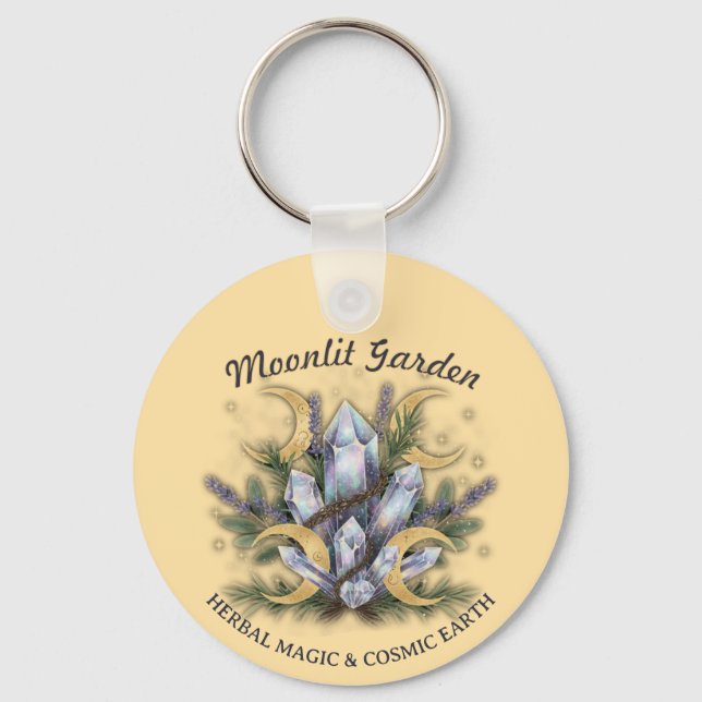 Moonlit Garden Crystal Bouquet • Herbal Magic Nyckelring (Framsida)