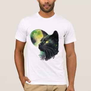 Moonlit Gaze - Mystic Black Cat T Shirt