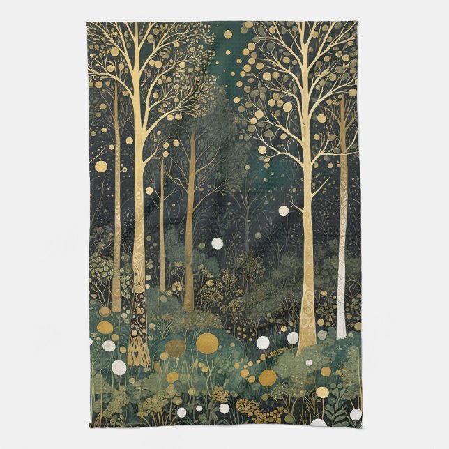 Moonlit Golden Grove Kökshandduk (Vertikal)