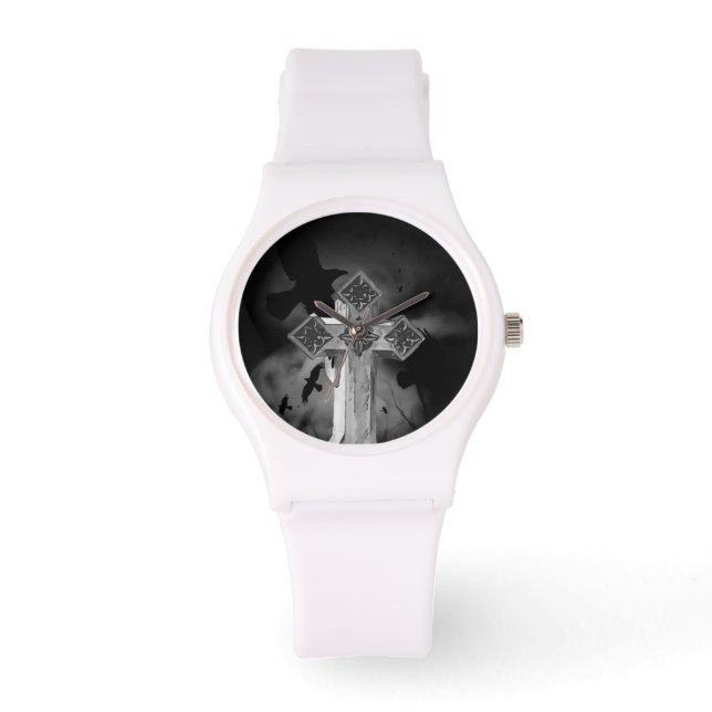 Moonlit GraveYard Gothic Kor med Kråkor Armbandsur (Framsida)