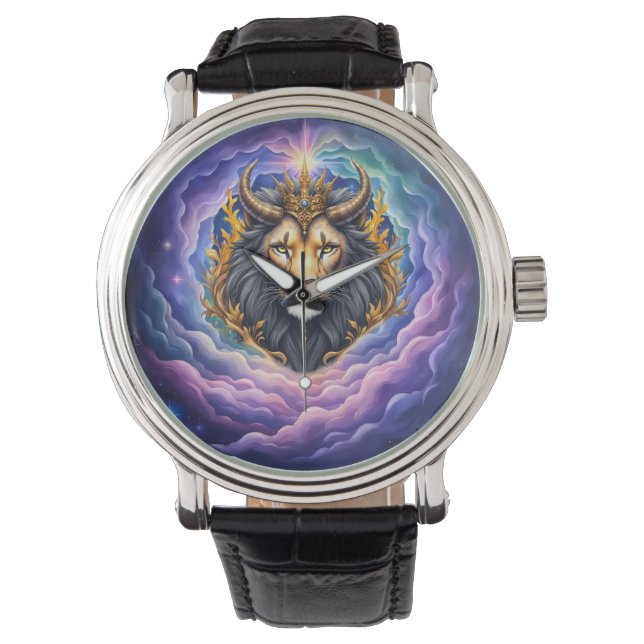 Moonlit Guardians – Cosmic lion. Armbandsur (Framsida)