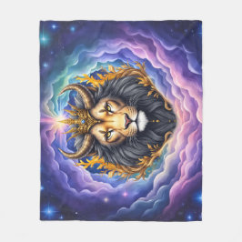 Moonlit Guardians – Cosmic lion. Fleecefilt