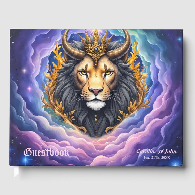 Moonlit Guardians – Cosmic lion.  Gästböcker (Framsida)