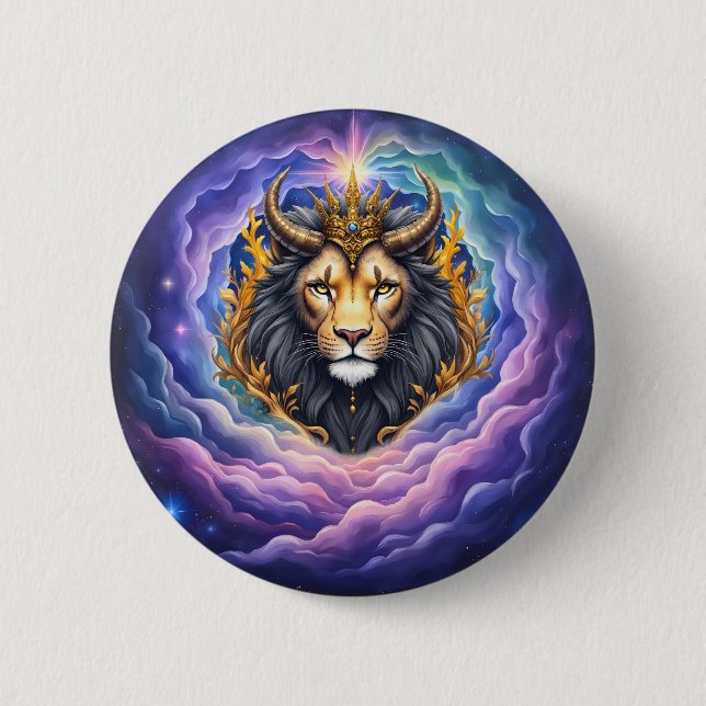 Moonlit Guardians – Cosmic lion. Knapp (Framsida)