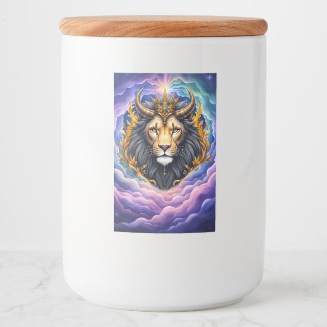 Moonlit Guardians – Cosmic lion. Mat Etikett (Framsida)