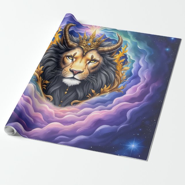 Moonlit Guardians – Cosmic lion. Presentpapper (Utrullad)