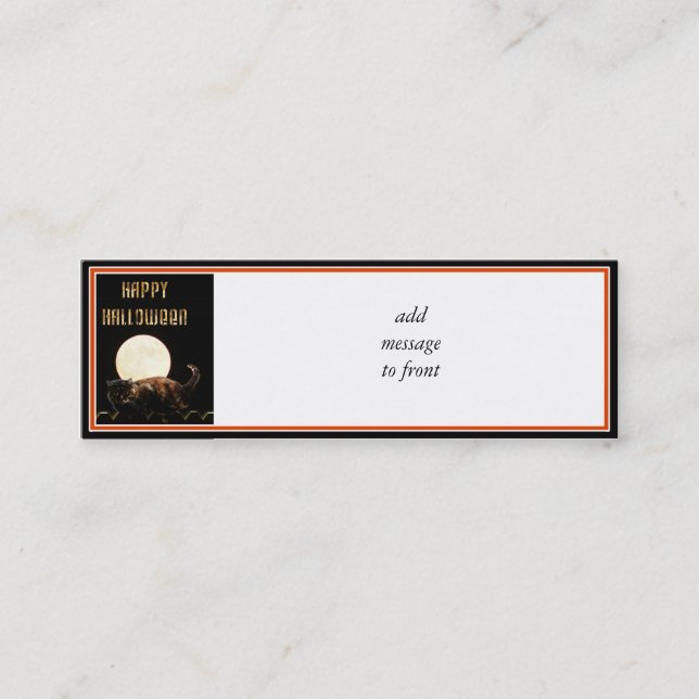 Moonlit Halloween Cat Mini Visitkort (Framsida)