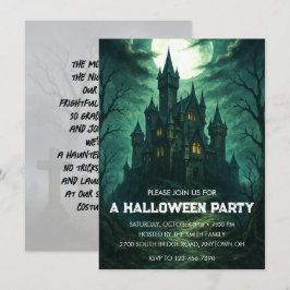 Moonlit Haunted Castle Halloween fest Inbjudningar
