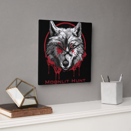 Moonlit Hunt Fyrkantig Klocka