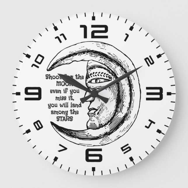 Moonlit Inspiration Wall Clock Stor Klocka (Framsida)
