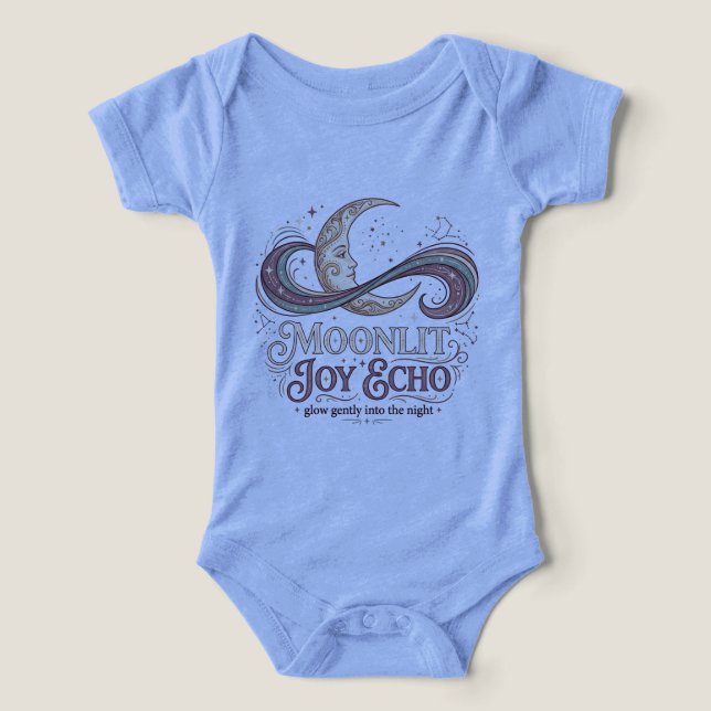 Moonlit Joy Echo Dreamy Celestial Lettering T Shirt (Design Framsida)