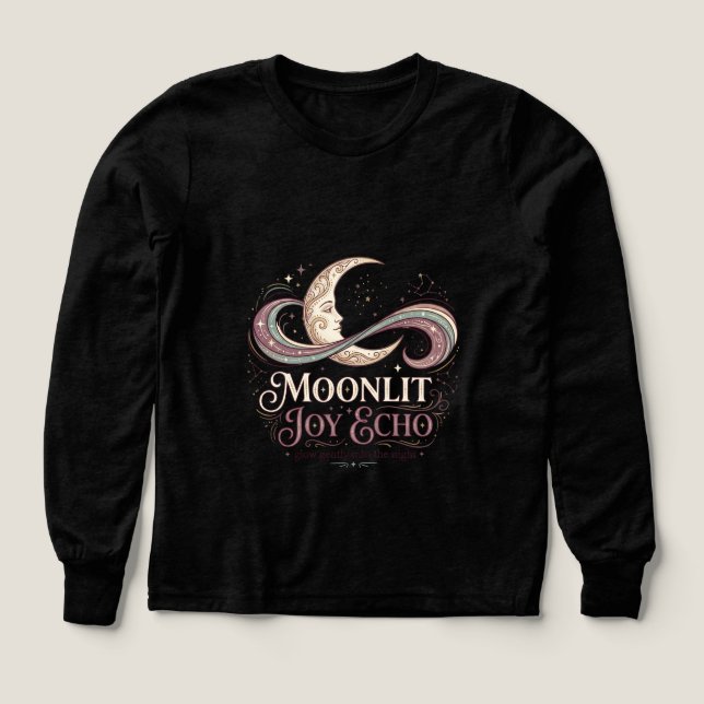 Moonlit Joy Echo Dreamy Celestial Lettering T Shirt (Design framsida)