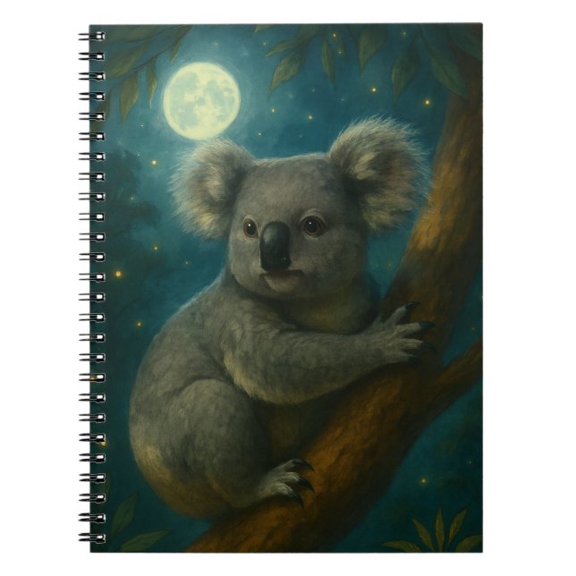 Moonlit Koala Perch Anteckningsbok (Framsidan)