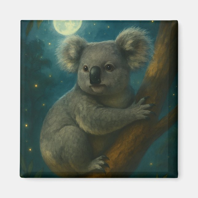 Moonlit Koala Perch Magnet (Framsidan)