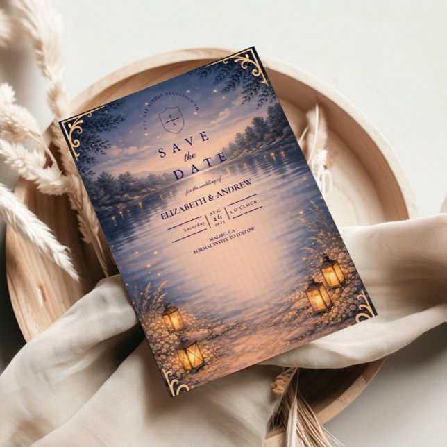 Moonlit Lake Forest Romance Wedding Spara Datumet (Skapare uppladdad)